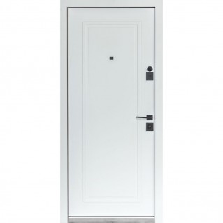 Вхідні двері квартирного типу Термо Статус (квадро) мод. №269/263 Хром/Білий матовий