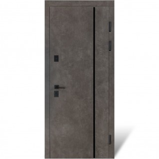 Вхідні двері квартирного типу Термо Ультра мод. №546/607-дзеркало роксі антрацит сірий/біла крокрель