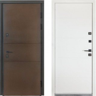 Вхідні двері вуличного типу Термо House мод. №703/191 венге темний/білий атласний