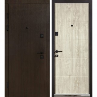 Вхідні двері вуличного типу В-82 мод. Гладка/191 венге/дуб полярний
