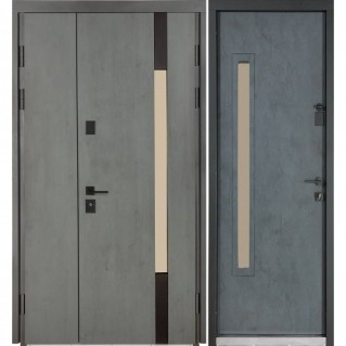 Входная дверь уличного типа Термо House 1200 мод. №705/428 антрацит/бетон антрацит