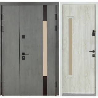 Вхідні двері вуличного типу Термо House 1200 мод. №705/428 антрацит/дуб полярний