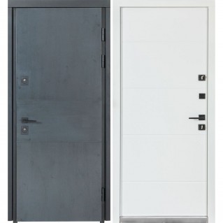 Вхідні двері вуличного типу Термо House мод. №703/191 темний антрацит/білий атласний