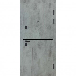 Дверь входная квартирного типа Ультра мод. №557/558 оксид темный/белый матовый гладкий