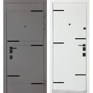 Вхідні двері квартирного типу Термо Мегаполіс мод. №528 мусонне дерево/мусонне дерево світле