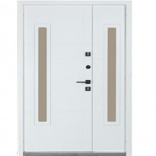 Вхідні двері вуличного типу Термо House 1200 мод. №706/431 дуб бронза/білий атласний