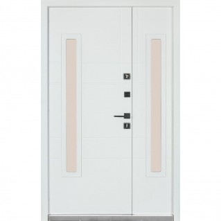 Вхідні двері вуличного типу Термо House 1200 мод. №706/431 темний антрацит/білий атласний