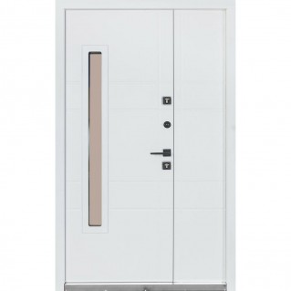 Вхідні двері вуличного типу Термо House 1200 мод. №705/431 венге темний/білий атласний