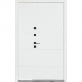 Вхідні двері вуличного типу Термо House 1200 мод. №703/191 темний антрацит/білий атласний