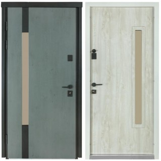 Вхідні двері вуличного типу Термо House мод. №705/428 антрацит/дуб полярний