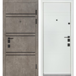 Вхідні двері квартирного типу Термо Expert мод. №550/253 роксі антрацит сірий/білий супермат