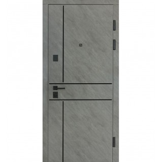 Вхідні двері квартирного типу Ультра мод. №540/249 зріз каменю/білий матовий гладкий гладкий