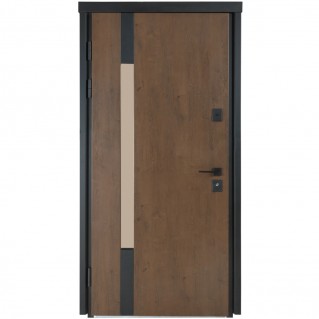 Вхідні двері вуличного типу Термо House мод. №705/428 дуб бронза/горіх натуральний