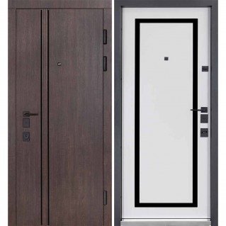 Вхідні двері квартирного типу Expert мод. №570/568 дуб дорато темний/олово супермат