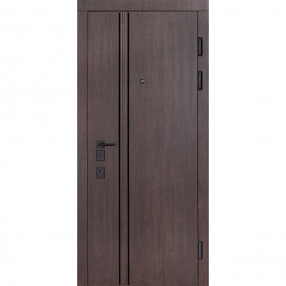 Вхідні двері квартирного типу Expert мод. №570/568 дуб дорато темний/олово супермат