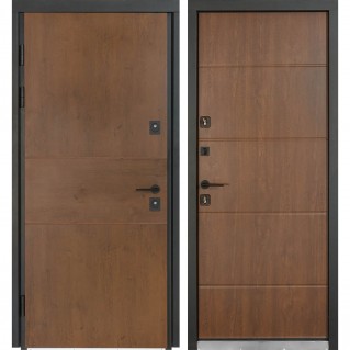 Вхідні двері вуличного типу Термо House мод. №703/191 дуб бронза/горіх натуральний