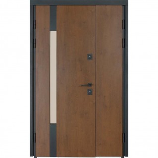 Вхідні двері вуличного типу Термо House 1200 мод. №705/428 дуб бронза/горіх натуральний