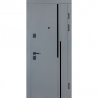 Вхідні двері квартирного типу Термо Ультра мод. №567/гладка хром/білий матовий