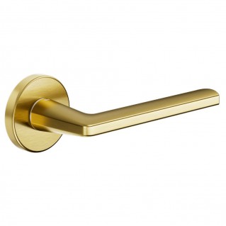 Дверная ручка Luce P (LP12-ZOS) матовая латунь, на круглой розетке VIS