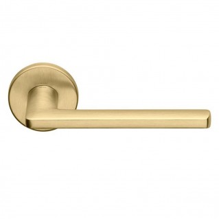 Дверная ручка Luce P (LP12-ZRO) матовое золото, на круглой розетке VIS