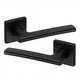 Дверная ручка San 02 (SN14-ZNE) чёрный, на квадратной розетке