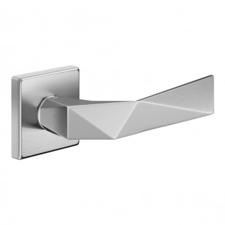 Дверная ручка Luxury 02 (LU14-PCS) матовый хром, на квадратной розетке VIS