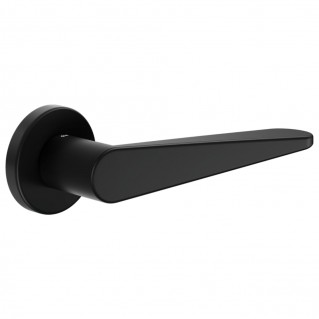 Дверная ручка IKI (IK12-ZNE) черная, на круглой розетке VIS