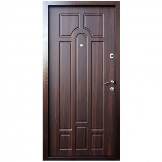 Дверь входная – Стандарт Металл/МДФ – Модель Классик медь антик/орех темный 860х2050