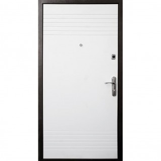 Дверь входная – Эконом – Модель Дуэт венге темный/белая структура 860х2050