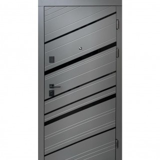 Дверь входная – Трио – Модель Мальта кварцит/белый мат