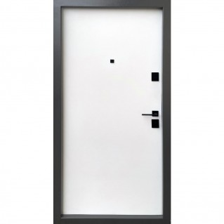 Дверь входная – Трио – Модель Мальта кварцит/белый мат