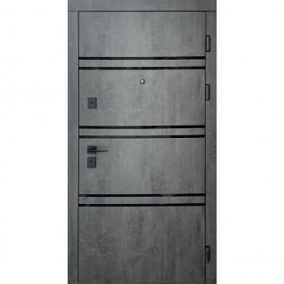 Дверь входная – Трио – Модель Параллель бетон темный/бетон серый