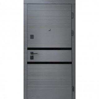 Дверь входная – Трио – Модель Симметрия титан/шелл горизонт