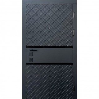 Двері вхідні – ВІП 4К – Модель Мокка чорна шагрень/білий матовий