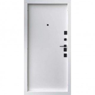 Двері вхідні – ВІП 4К – Модель Мокка чорна шагрень/білий матовий