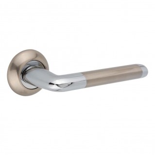 Дверна ручка на круглій розетці AR-197 SN/CP (нікель/хром)