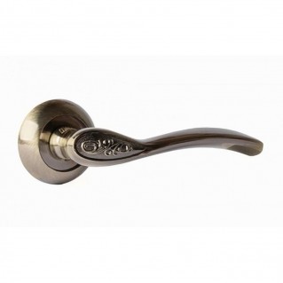 Дверна ручка на круглій розетці AR Lira АВ (стара бронза)