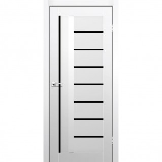 Двері міжкімнатні KORFAD Aliano AL-03 Super PET Аляска чорне скло