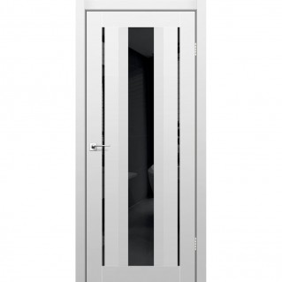 Двері міжкімнатні KORFAD Aliano AL-02 Super PET Сірий дзеркало чорне