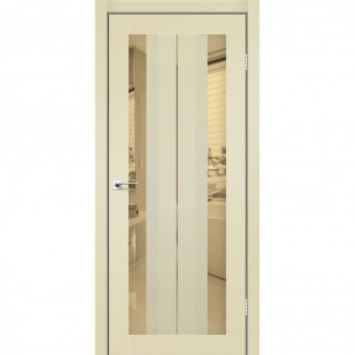 Двері міжкімнатні KORFAD Aliano AL-01 Super PET Магнолія бронзове дзеркало