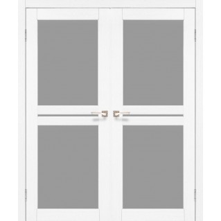 Двери двустворчатые KORFAD Milano ML-05 Ясень белый стекло сатин