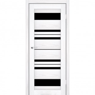 Двері міжкімнатні KORFAD Florence FL-04 Біла модрина Чорний сатін