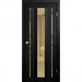 Двері міжкімнатні KORFAD Aliano AL-02 Super PET Чорний бронзове дзеркало