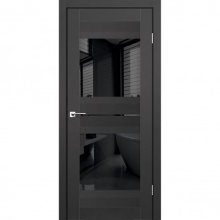 Двері міжкімнатні KORFAD Aliano AL-07 Super PET Антрацит чорне скло