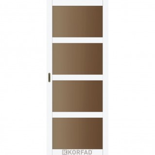Розсувні двері KORFAD Bella BL-01 Білий перламутр (сатин бронза)