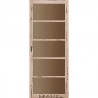 Розсувні двері KORFAD Bella BL-02 Дуб тобакко (сатин бронза)