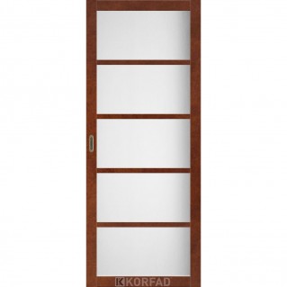Розсувні двері KORFAD Bella BL-02 Сталь кортен (сатин білий)
