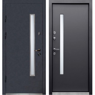 Вхідні двері вуличного типу ПУ - Вітраж Бергамо антрацит