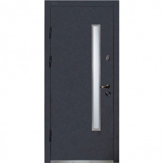 Вхідні двері вуличного типу ПУ - Вітраж Бергамо антрацит