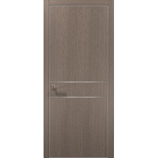 Двері міжкімнатні ПАПА КАРЛО Plato PL-07 дуб сірий алюмінієвий торець